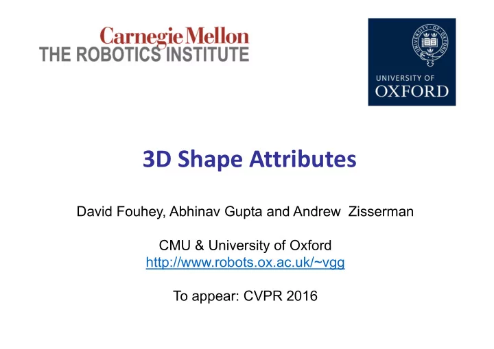3d shape attributes