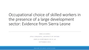 Occupational choice of skilled workers in  the presence of a large development  sector: Evidence