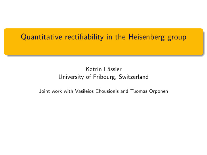 quantitative rectifiability in the heisenberg group