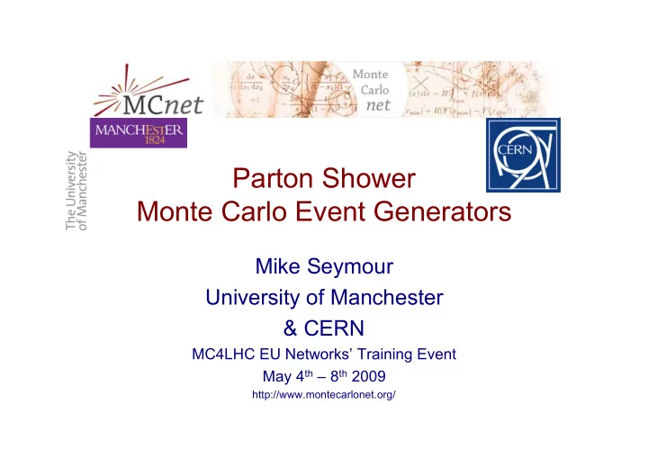 parton shower monte carlo event generators