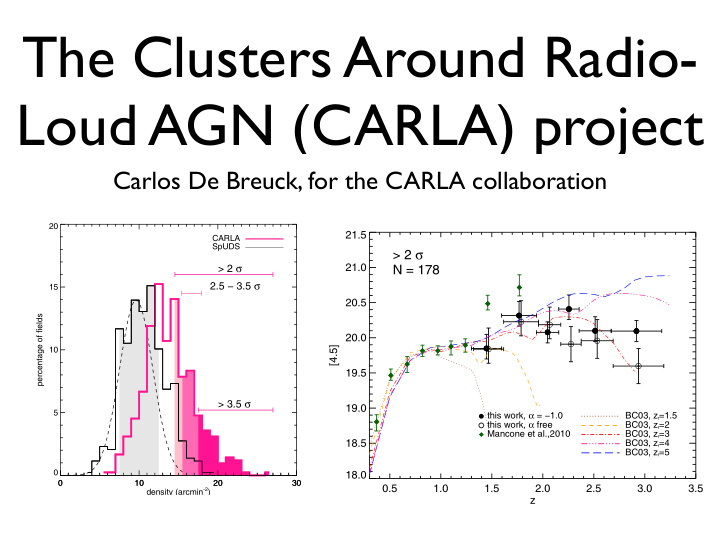 the clusters around radio loud agn carla project