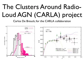 The Clusters Around Radio-  Loud AGN (CARLA) project  Carlos De Breuck, for the CARLA collaboration