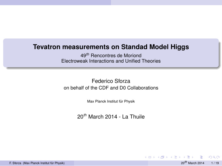 tevatron measurements on standad model higgs