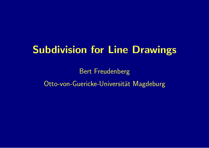 subdivision for line drawings