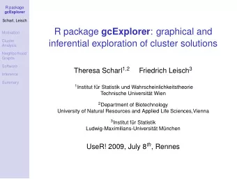 R package gcExplorer : graphical and  Motivation  Cluster  inferential exploration of cluster