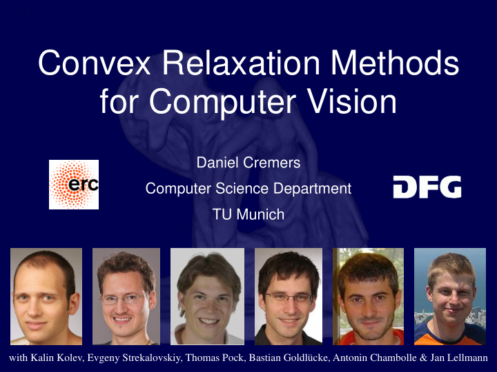 convex relaxation methods for computer vision