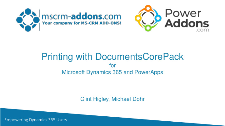 printing with documentscorepack