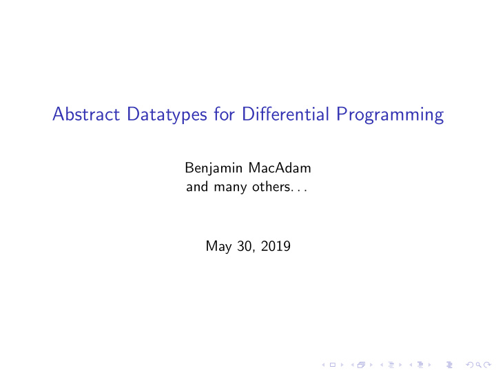 abstract datatypes for differential programming