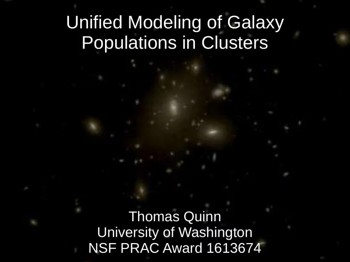 unified modeling of galaxy populations in clusters