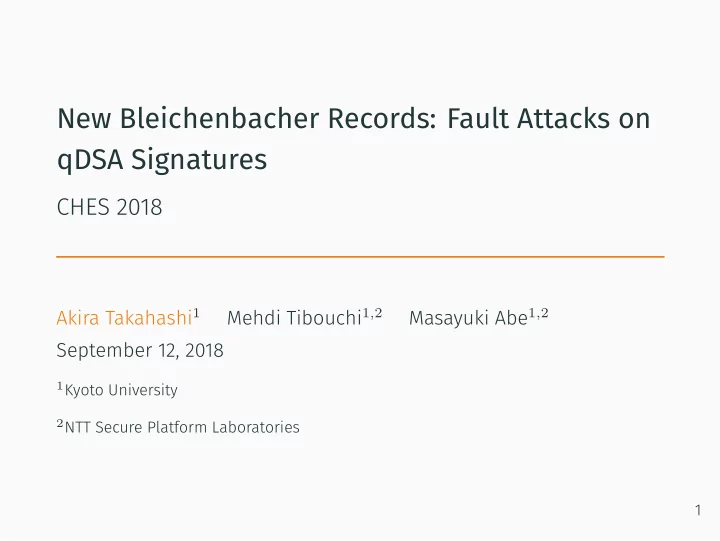 new bleichenbacher records fault attacks on qdsa