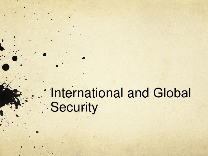 international and global security