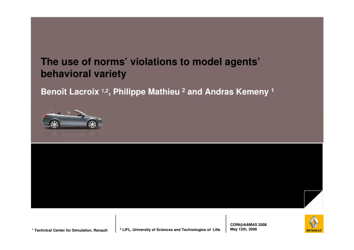 the use of norms violations to model agents behavioral
