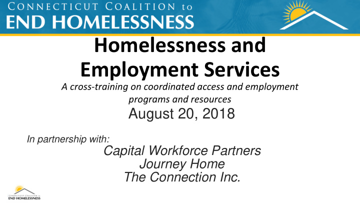 homelessness and employment services