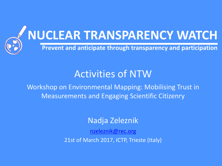 nuclear transparency watch