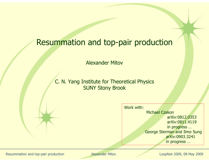 resummation and top pair production