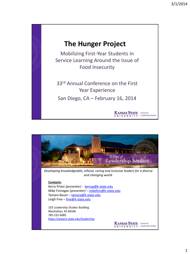 the hunger project