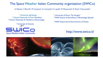 6 INAF-Osservatorio Astronomico di Trieste 7 Universit di Catania  http://www.swico.it/ SWICo