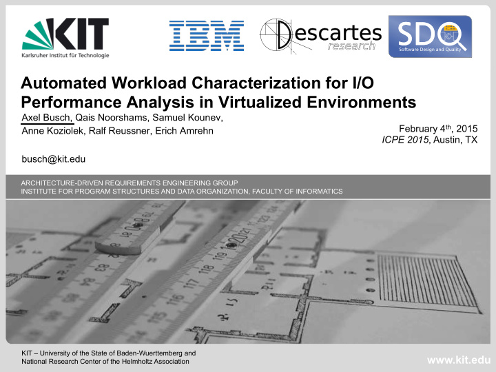 automated workload characterization for i o performance