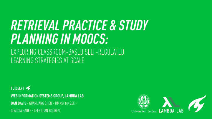 retrieval practice study planning in moocs