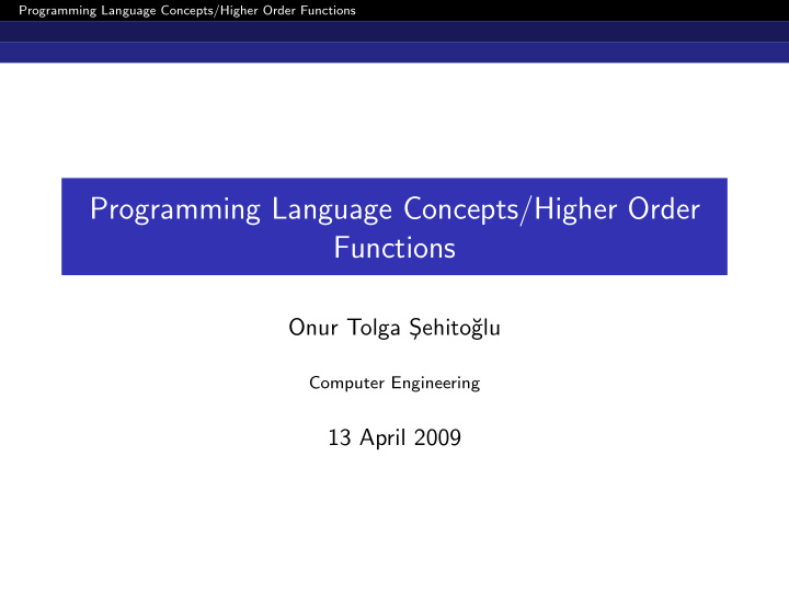 programming language concepts higher order functions