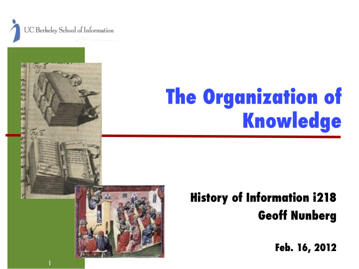 the organization of knowledge