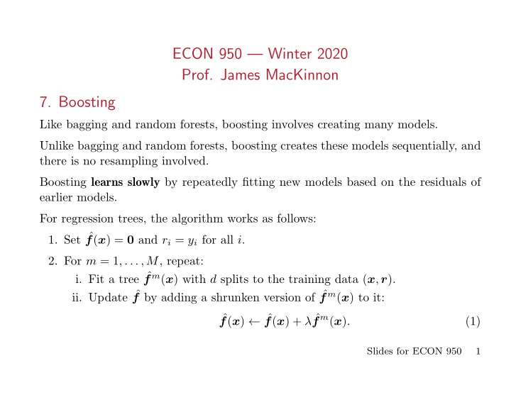 econ 950 winter 2020 prof james mackinnon 7 boosting