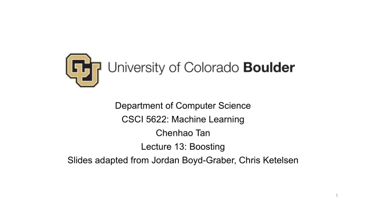 department of computer science csci 5622 machine learning