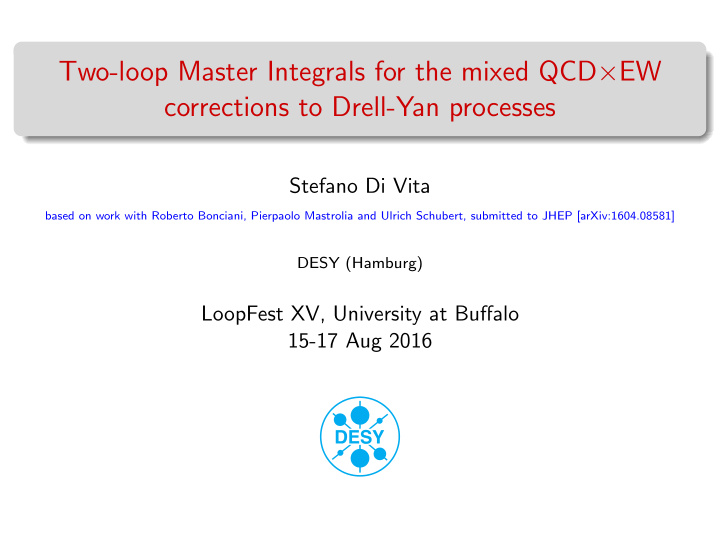 two loop master integrals for the mixed qcd ew