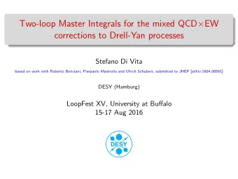 Two-loop Master Integrals for the mixed QCD  EW  corrections to Drell-Yan processes  Stefano Di
