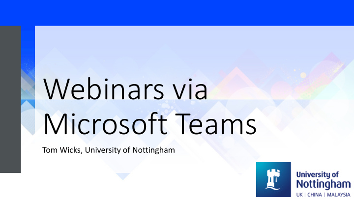 webinars via microsoft teams