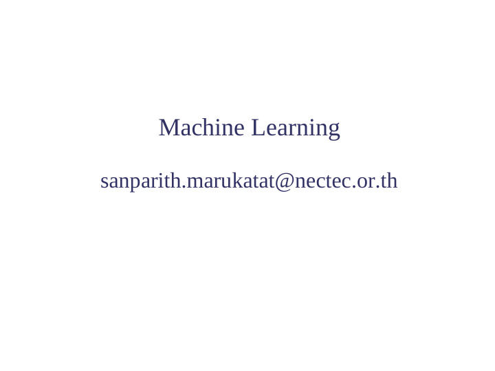 machine learning