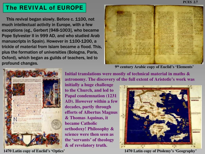 the revival of europe