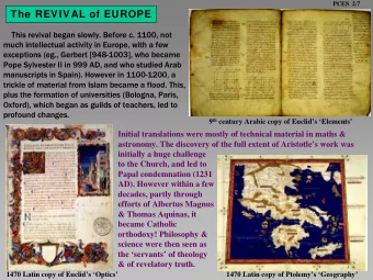 The REVIVAL of EUROPE  This revival began slowly. Be  This revival began slowly  . Befo  fore c.