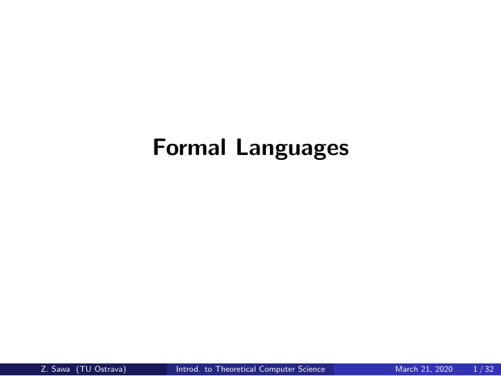 formal languages