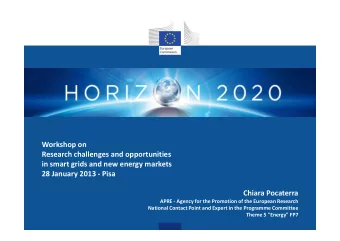 Workshop on  Research challenges and opportunities  in smart grids and new energy markets  28