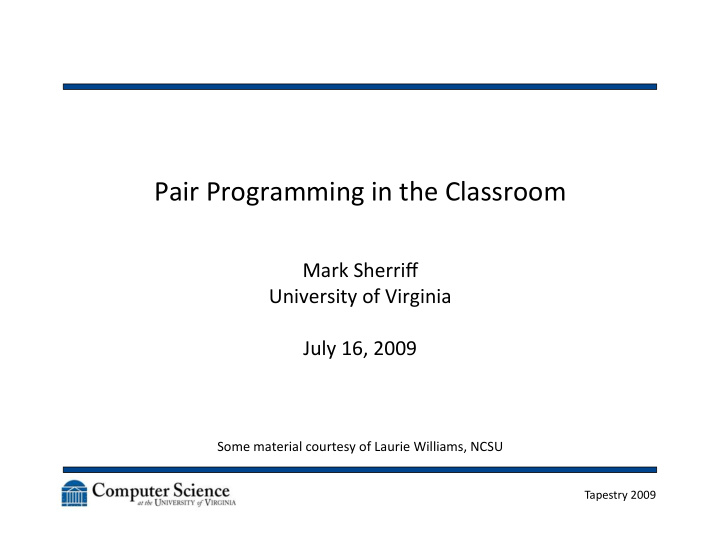 pair programming in the classroom