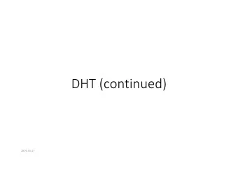 DHT (continued)  2019-03-27  Recap  0  N16  N112  Nodes arranged in a ring with positions