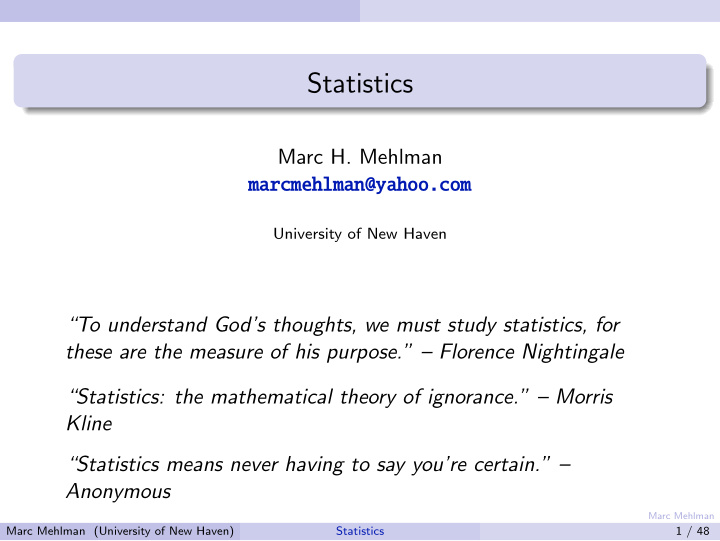 statistics