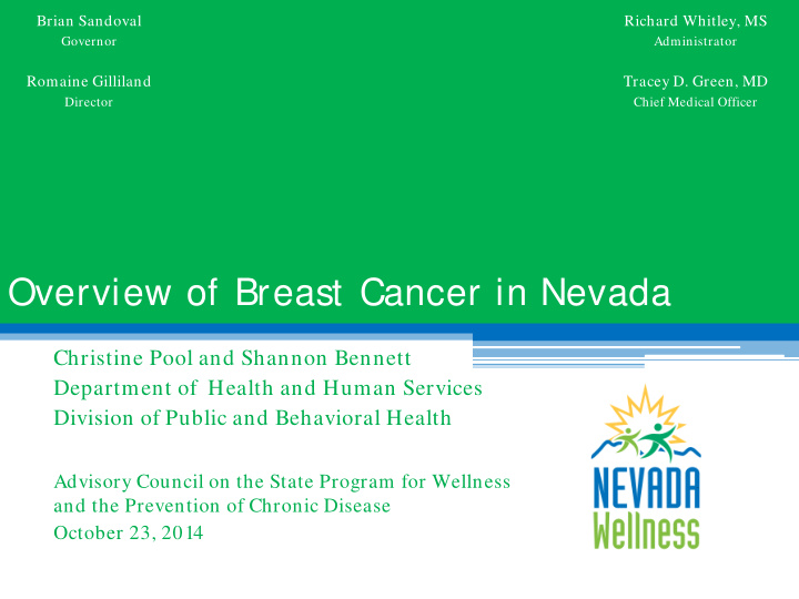 overview of breast cancer in nevada