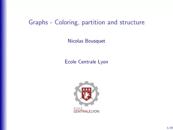 Graphs - Coloring, partition and structure  Nicolas Bousquet  Ecole Centrale Lyon  1/25