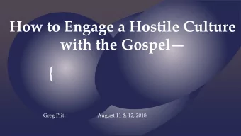 {  Greg Plitt  August 11 &amp; 12, 2018  1 Peter 3:13-17, 15 . Who is going to harm you if you are