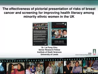 The effectiveness of pictorial presentation of risks of breast  cancer and screening for improving