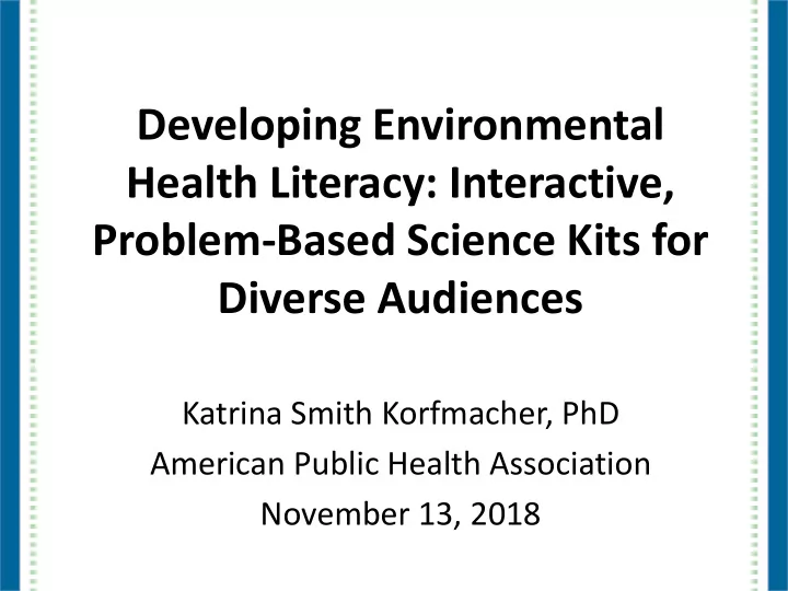 developing environmental health literacy interactive