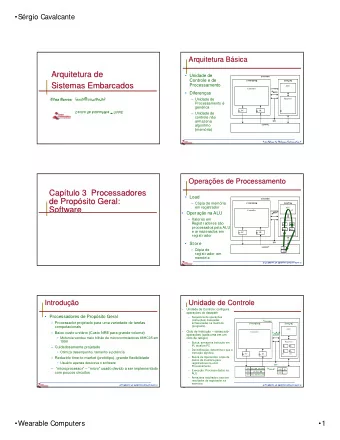 Arquitetura de  Arquitetura de   Unidade de  Controle e de    Sistemas Embarcados