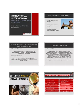 WHATS YOUR  Thomas Gordons  12 Roadblocks  CHALLENGE?  1.   Ordering, directing 7 . Agreeing,