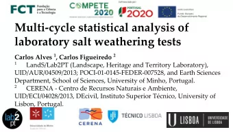 Multi-cycle statistical analysis of  laboratory salt weathering tests Carlos Alves 1 , Carlos