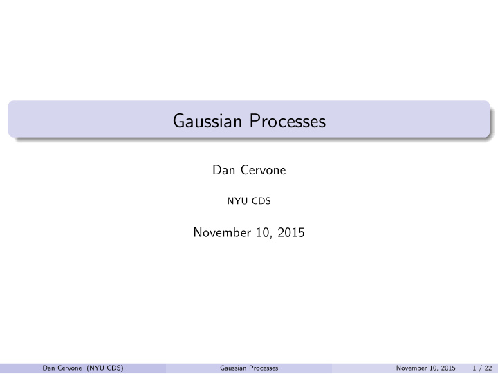 gaussian processes