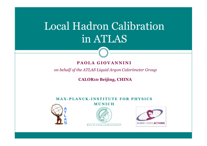 local hadron calibration in atlas