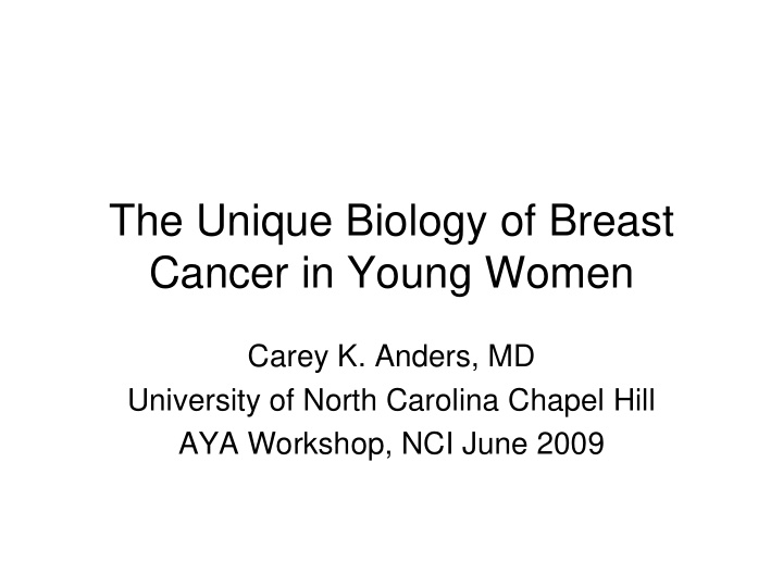 cancer in young women