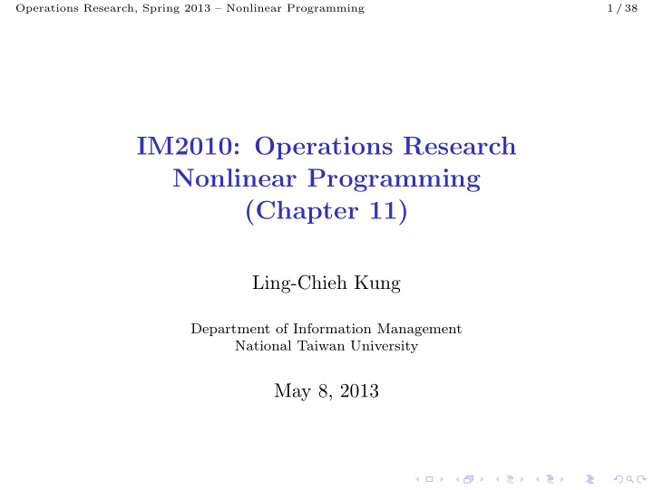 im2010 operations research nonlinear programming chapter